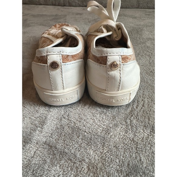 Michael Kors Kids Tan Logo Print Lace Up Sneakers Size 12 - Picture 3 of 6